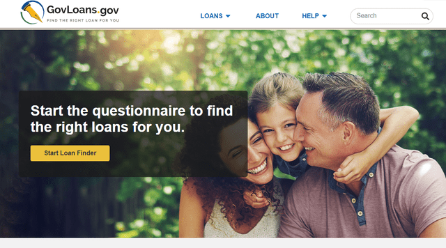 La página web es una entidad que le ayuda a encontrar préstamos gubernamentales. Foto: GovLoans.gov   