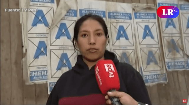  Vecina del asentamiento humano El Paraíso, SJL. Foto: captura de pantalla/TV Perú   