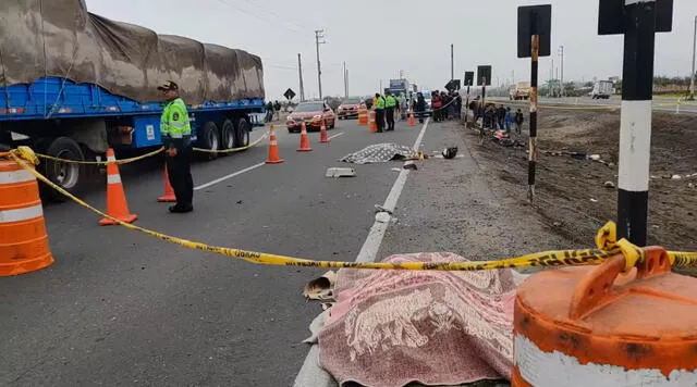 Tránsito en la Panamericana Sur fue bloqueado a causa del accidente. Foto: Difusión    