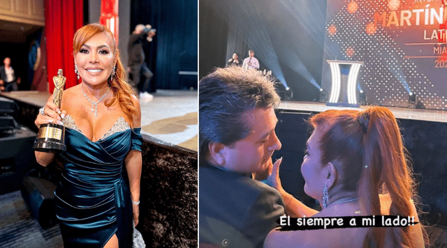 Magaly Medina asistió a los premios 'Martin Fierro' donde ganó el premio a Mejor Conductora de TV. Foto: Instagram.   