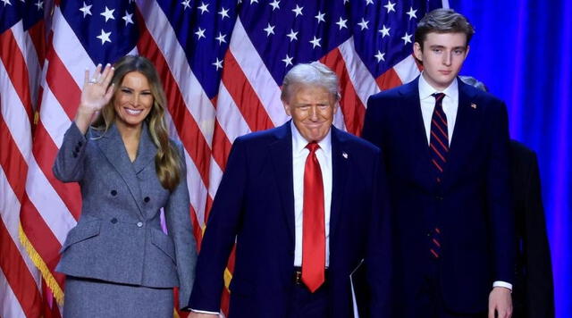 Trump ofreció una conferencia de prensa tras conocer los resultados de las elecciones en Florida. Foto: AFP   