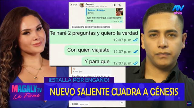 Mensajes de Génesis Tapia y Joshua Franco.   