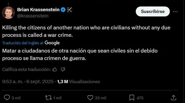  Respuesta a la publicación de JD Vance. Fuente: X   