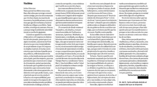  Carta de la sobrina de Dina Boluarte   