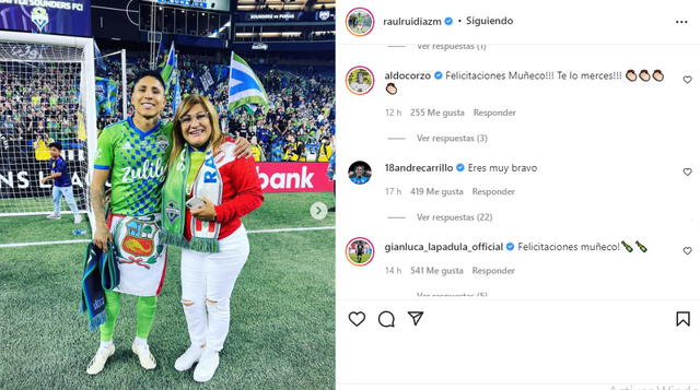 Saludo de los jugadores de la selección peruana a Raúl Ruidíaz. Foto: captura Instagram