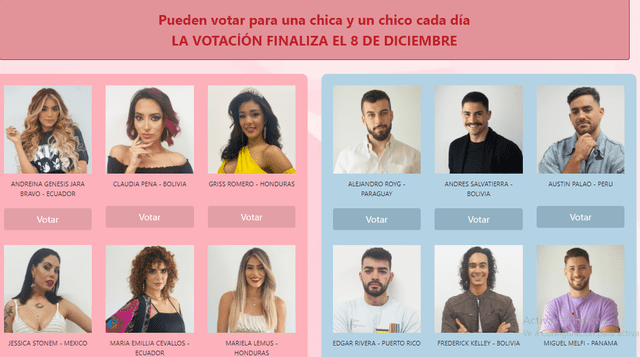 Cómo votar por Austin Palao en El poder del amor. Foto: captura web EPDA