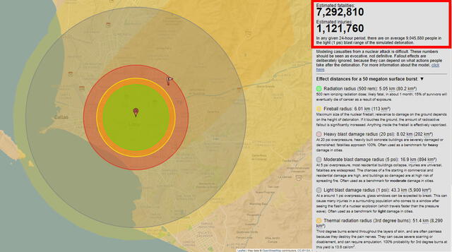 bomba nuclear en Lima