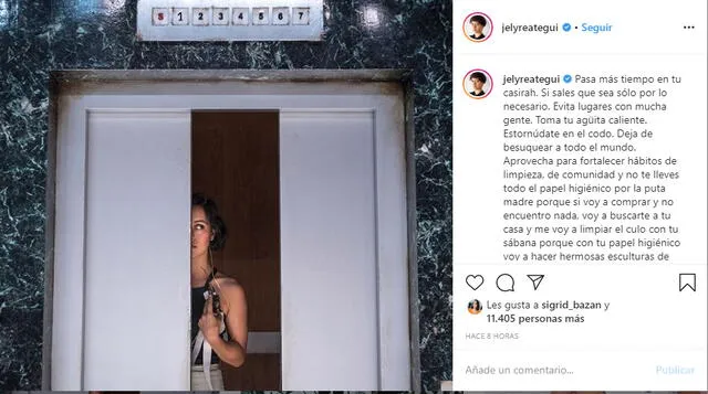 Jely Reátegui lanza mensaje en Instagram