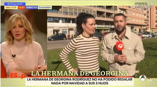 La hermana de Georgina pidiendo ayuda en canal español. Foto: captura