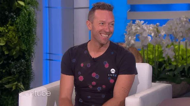 Chris Martin de Coldplay en una entrevista con Ellen DeGeneres. Foto: captura/YouTube