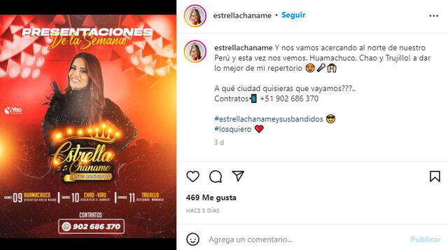 Estrella Chanamé, de Corazón Serrano. Foto: captura/Instagram
