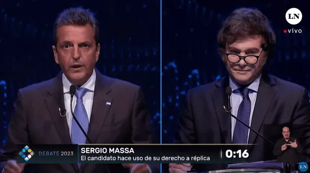 Sergio Massa y Javier Milei ya se enfrentaron en 2 debates antes de la primera vuelta del 22 de octubre. Foto: La Nación    