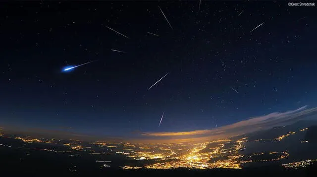  Los meteoros se precipitan a grandes velocidades en el cielo nocturno. Foto: Ored Schavdak   