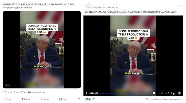 <em>Desinformación sobre Donald Trump. Foto: captura de X / Facebook</em>   