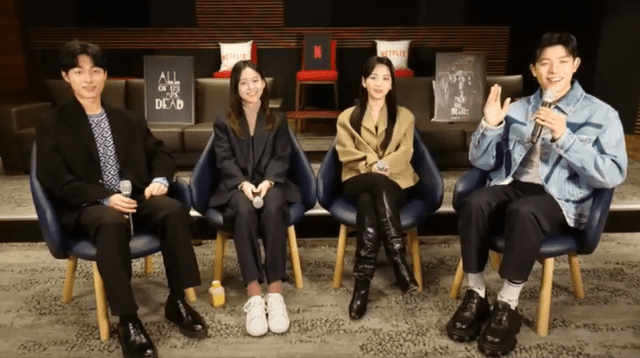 Yoon Chan Young, Park Ji Hoo, Cho Yi Hyun y Park Solomon de Estamos muertos en entrevista con La República. Foto: Netflix