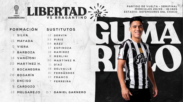 Formación confirmada de Libertad para la Sudamericana.