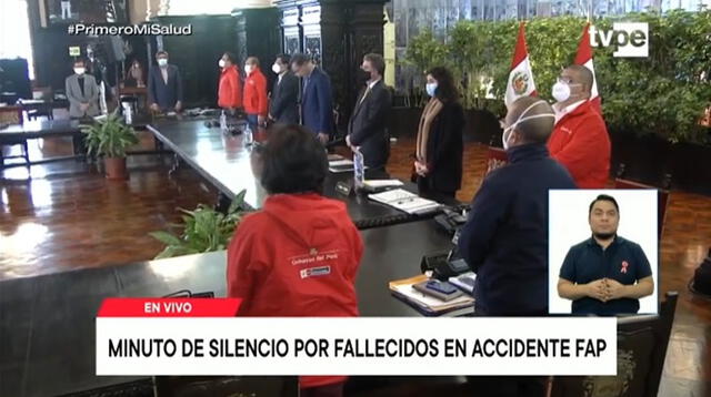 Minuto de silencio por fallecidos. Foto: Captura TV Perú