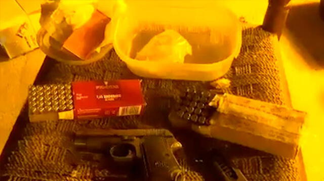 El arma y las municiones incautadas por la Policía. Foto: Difusión