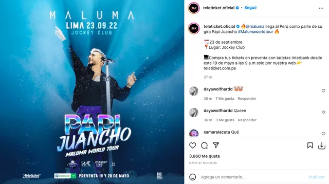 Maluma volverá al Perú: se confirma concierto del reguetonero con su gira “Papi Juancho”