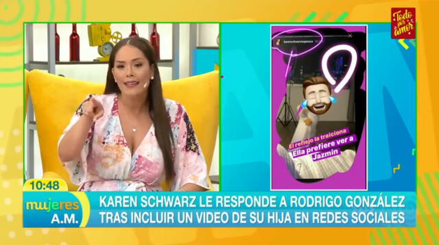 Karen Schwarz responde a Rodrigo González en "Mujeres al mando".