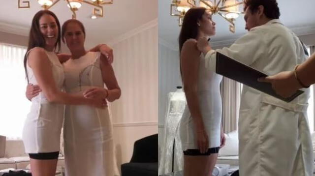  Karen Schwarz dejó ver detalles de la confección de su vestido. Foto: Instagram 