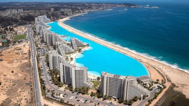  San Alfonso del Mar, la segunda piscina más gran del mundo. Foto: crystal-lagoons  