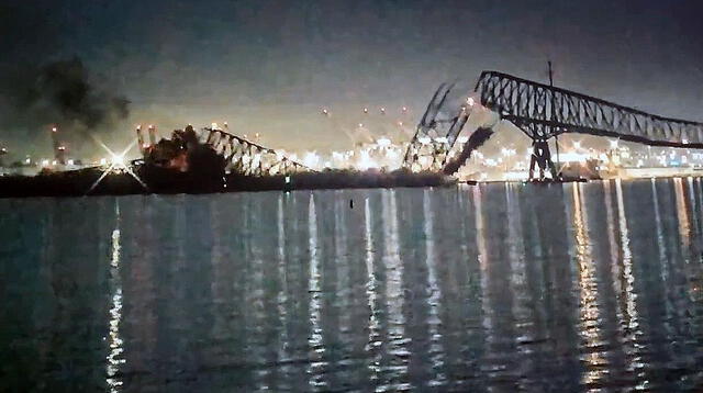 Puente Francis Scott Key colapsando | puente cae en usa | puente baltimore cae