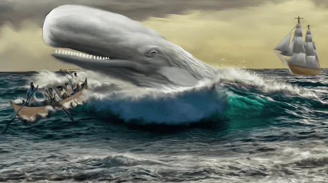 La historia describe cómo el capitán Ahab persigue implacablemente a una enorme ballena blanca. Foto: Freepick   