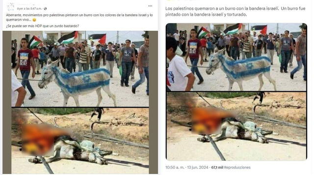 <em> Desinformación sobre la guerra Israel-Hamás. Foto: captura de Facebook / X</em>   