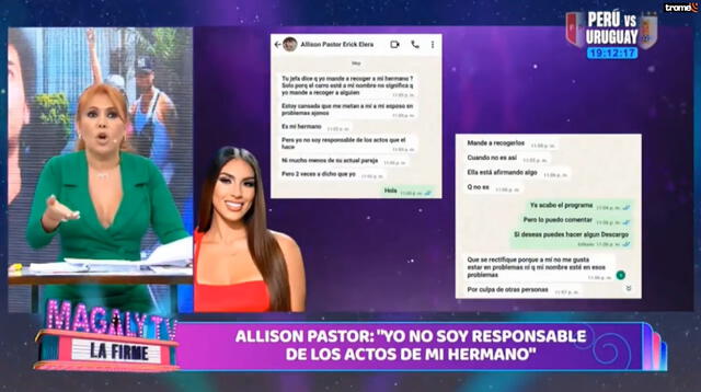  Mensajes de Allison Pastor contra Magaly Medina. Foto: Captura ATV   