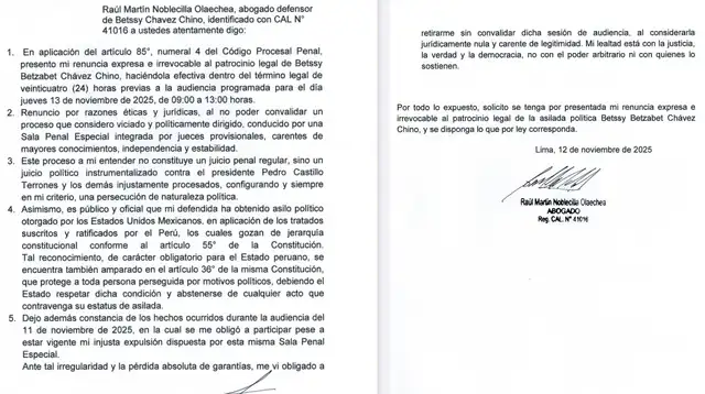 Renuncia de Noblecilla.   