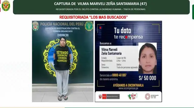 Mininter ofrecía 50.000 soles de recompensa por información que ayude a su captura. Foto: PNP Mininter ofrecía 50.000 soles de recompensa por información que ayude a su captura. Foto: PNP