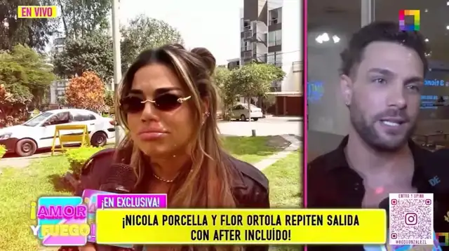 Flor Ortola habla tras ser ampayada saliendo del departamento de Nicola Porcella. Foto: Willax. Flor Ortola habla tras ser ampayada saliendo del departamento de Nicola Porcella. Foto: Willax.