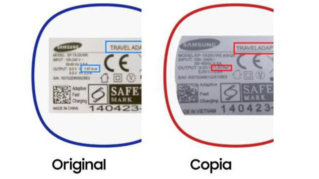 Samsung advierte a sus usuarios perjuicios de usar cargadores falsos.