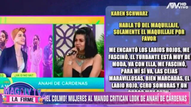 Magaly Medina se ofende por comentarios en "Mujeres al mando" sobre Anahí de Cárdenas.