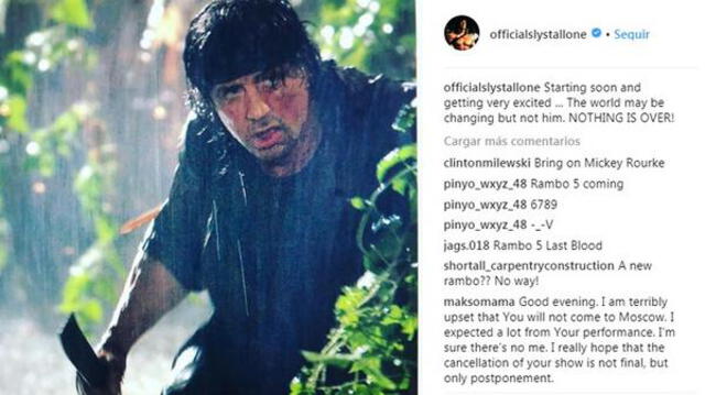 Instagram: Sylvester Stallone confirma inicio del rodaje de la quinta entrega de Rambo (FOTOS)