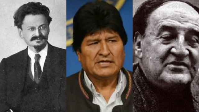 León Trotsky, Evo Morales y Víctor Raúl Haya. Foto: La Saga