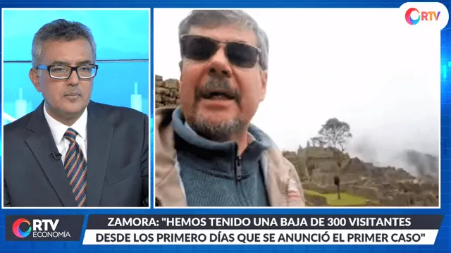 Miguel Zamora responde en vivo para RTV Economía conducido por Rumi Cevallos. Foto: Captura.
