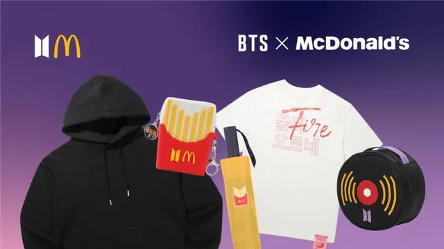 Imagen referencial del merchadising de BTS en colaboración con McDonald's. Foto: Big Hit