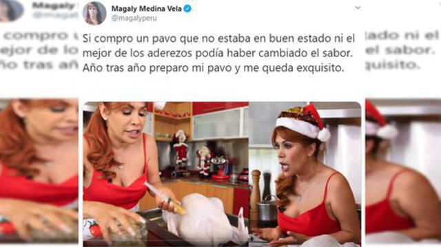 Magaly Medina responde a detractores por receta de pavo.