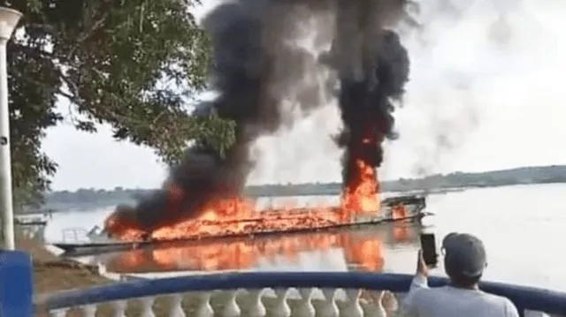  Incendio registrado en imágenes por pobladores. Foto: Loreto Informa News   