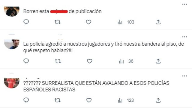  Comentarios hinchas de Perú. Foto: captura de Twitter 