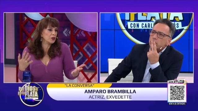  Amparo Brambilla con Carlos Galdós. Foto: captura de Panamericana   