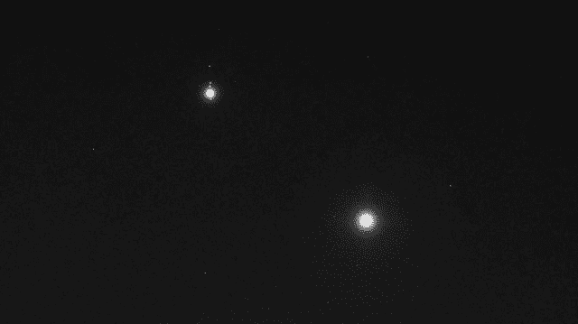  En los primeros días de marzo del 2023, se vio una conjunción de Venus y Júpiter en el cielo. Foto: AstronomiaRivas / Twitter 