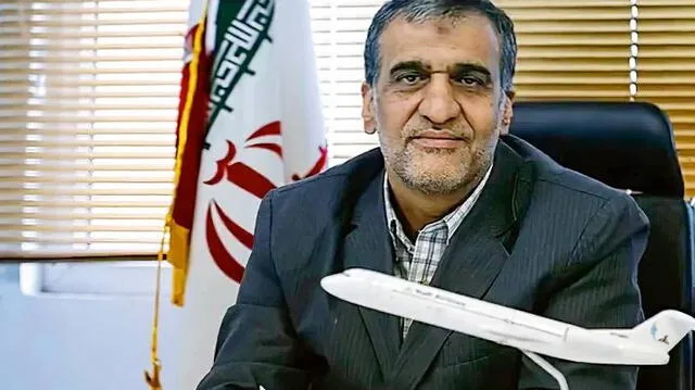 Gholamreza Ghasemi, piloto del avión venezolano-iraní que llegó a Argentina en 2022. Foto: Misión Verdad   
