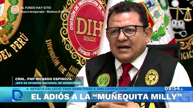  Ricardo Espinoza, jefe de la División de Homicidios. Foto: Captura de Pantalla   