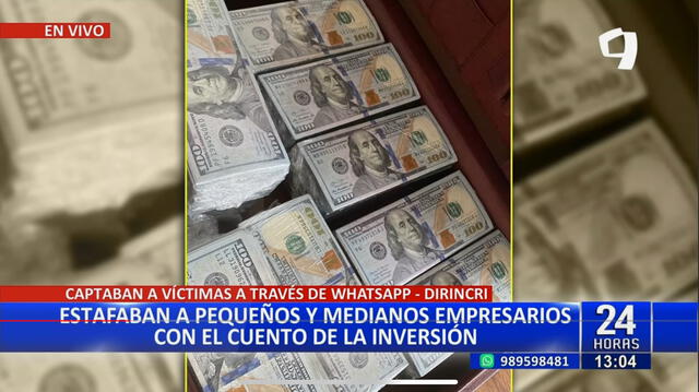 Estafadores envían fotos de dinero para llamar la atención de los empresarios. Foto: Captura Panamericana Televisión    