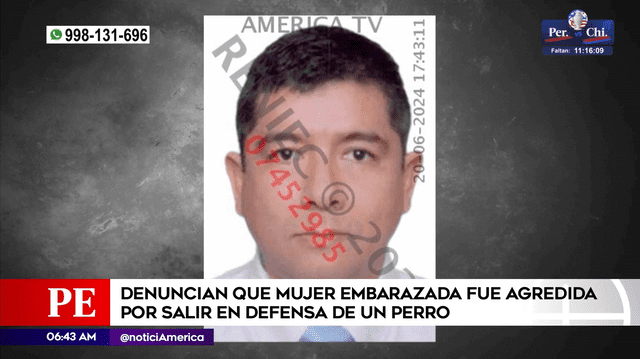 César Luis Flores Chinga es el responsable de haber golpeado a la mujer embarazada. Foto: Captura América Televisión   
