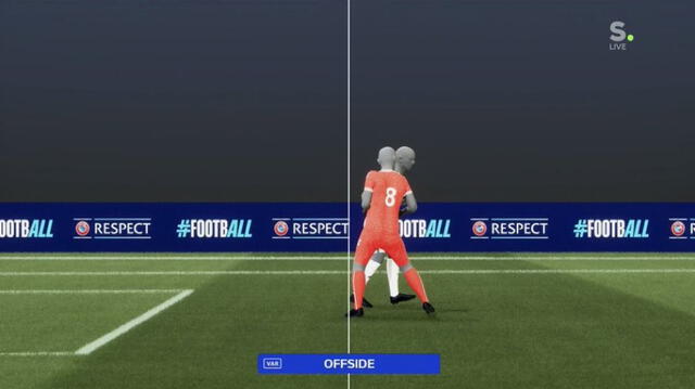 El milimétrico offside de Dinamarca ante Alemania. Foto: X El milimétrico offside de Dinamarca ante Alemania. Foto: X