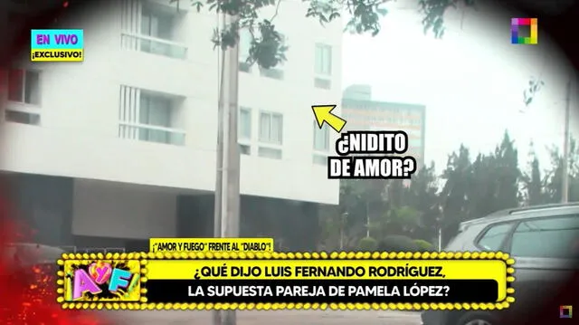  'Amor y fuego' habría captado a Luis Fernando Rodríguez y Pamela López en un departamento. Foto: Captura Willax   